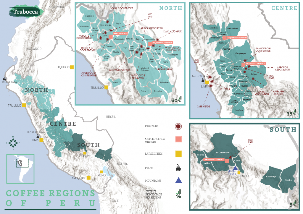 Регионы выращивания кофе в Перу - (с) Trabocca