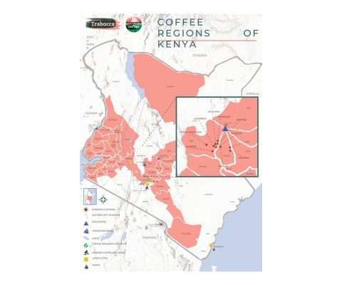 Карта кофейных регионов Кении